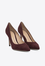 Gianvito Rossi Gianvito 85 Suede Pumps Brown G2458085RICROYALE_e8f496ea-d111-4b48-8f70-ba32c9743e9f