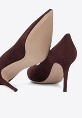 Gianvito Rossi Gianvito 85 Suede Pumps Brown G2458085RICROYALE_e8f496ea-d111-4b48-8f70-ba32c9743e9f