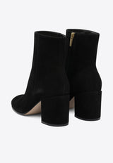 Gianvito Rossi Joelle 70 Suede Ankle Boots Black G7306570RICBLACK_82844