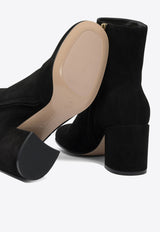 Gianvito Rossi Joelle 70 Suede Ankle Boots Black G7306570RICBLACK_82844