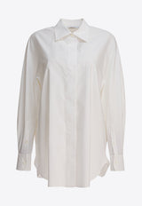 Givenchy Logo Embroidered Cocoon Shirt White BW61ET1634100_82959