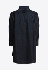 Givenchy Logo Embroidered Denim Shirt Blue BW61F1516P401_82455