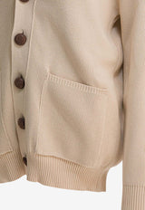 Golden Goose DB GOLDEN Patch Ribbed Cardigan Beige GWP00950P00197255550_12382267-4d01-4f11-8e59-306ad2b45aac