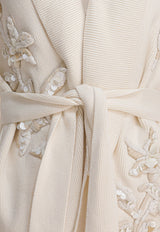 Golden Goose DB Floral Embroidered Belted Cardigan White GWP01409P00217310715_82916