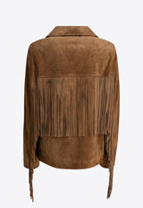 Golden Goose DB Suede Jacket with Fringes Brown GWP02368P00216055678_82097