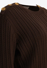 Golden Goose DB Cable-Knit Wool Blend Sweater Brown GWP02467P00211090108_82155