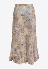 Golden Goose DB Floral Print Pleated Midi Skirt Multicolor GWP02472P00215182973_82929