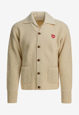 Human Made Heart Patch Wool Cardigan Beige HM30CS004WHITE_046794cb-70ff-438b-b145-4b8cf3b41cb7