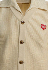 Human Made Heart Patch Wool Cardigan Beige HM30CS004WHITE_046794cb-70ff-438b-b145-4b8cf3b41cb7