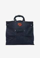 Human Made Logo Canvas Top Handle Bag Navy HM30GD062NAVY_e8850363-7684-4851-a9a6-5ed828a579a0