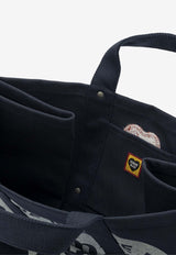 Human Made Logo Canvas Top Handle Bag Navy HM30GD062NAVY_e8850363-7684-4851-a9a6-5ed828a579a0