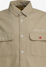 Human Made Printed Cotton Twill Overshirt Beige HM30SH014BEIGE_e2510932-14d1-448a-b45c-cd5f10b5e3a3