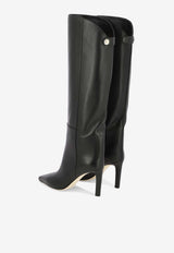 Jimmy Choo Alizze 85 Knee-High Leather Boots Black ALIZZE KB 85SQMBLACK_93ceb153-414a-4acb-b88d-415aaf4df436