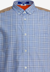 Junya Watanabe Checked Buttoned Shirt WP-B012-W251 SAX/NV/WH X OR_5318f876-ff22-429f-9281-ae056bb4c886