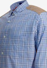 Junya Watanabe Checked Buttoned Shirt WP-B012-W251 SAX/NV/WH X OR_5318f876-ff22-429f-9281-ae056bb4c886