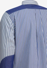 Junya Watanabe Comme Des Garçons Panelled Striped Long-Sleeved Shirt WP-B015-W251 WH/NV X WH/BLU_4de6fee6-919c-4e10-9440-1c079132d30f