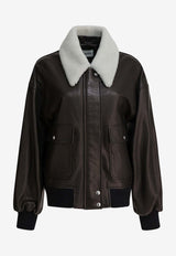 Khaite Shellar Leather Jacket Brown