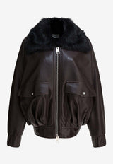 Khaite Daemon Leather Zip-Up Jacket Brown 6209937737_78823967-59ea-4079-b253-593d7efaa97c