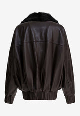 Khaite Daemon Leather Zip-Up Jacket Brown 6209937737_78823967-59ea-4079-b253-593d7efaa97c