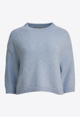 Khaite Sabina Knitted Cropped Sweater Light Blue 8274645331_73497555-0d76-4aea-9ffa-962f75da83fe