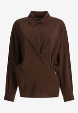 Lemaire Twisted Silk Long-Sleeved Shirt Brown SH1141LF1308BR402_9b049251-53f4-48e6-a916-86171d498c27