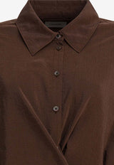 Lemaire Twisted Silk Long-Sleeved Shirt Brown SH1141LF1308BR402_9b049251-53f4-48e6-a916-86171d498c27
