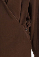 Lemaire Twisted Silk Long-Sleeved Shirt Brown SH1141LF1308BR402_9b049251-53f4-48e6-a916-86171d498c27