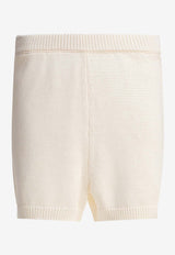 Loulou de Saison Andel Crochet Knit Mini Short Ivory ANDELIVORY_81590
