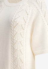 Loulou de Saison Arman Knitted Mini Dress Ivory ARMANIVORY_81600