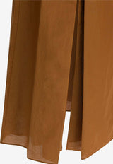Loulou de Saison Carmen Slit Midi Skirt Brown CARMENOCHER_81598