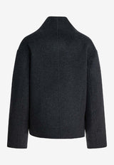 Loulou de Saison Double-Breasted Short Coat Gray MEYERANTHRACITE MELANGE_b8d3926a-669d-4543-825a-5ac2ef2af749