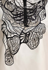 Loulou de Saison Pola Lace-Applique Blouse Ivory POLAIVORY/BLACK_81594