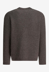 Maison Kitsuné Wool Crewneck Sweater Gray