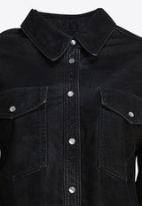 Isabel Marant Etoile Karima Faux Leather Long-Sleeved Shirt Black 25ACH0240FAC3B01E01BK_82961