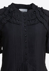 Isabel Marant Etoile Celyana Gathered Mini Dress Black 25ARO0827FAB3J04E01BK_82263