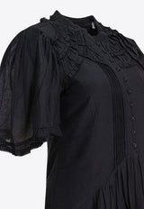 Isabel Marant Etoile Celyana Gathered Mini Dress Black 25ARO0827FAB3J04E01BK_82263