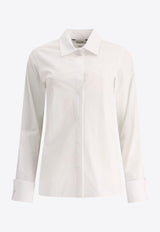 Max Mara Knut Long-Sleeved Button-Up Shirt White 2521116031KNUT001_82530