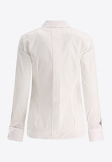 Max Mara Knut Long-Sleeved Button-Up Shirt White 2521116031KNUT001_82530
