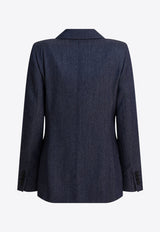 Max Mara Locarno Denim-Effect Blazer Blue 2521046062LOCARNO048_1046acfb-aac3-4bd0-a6ae-981d2cc233a5