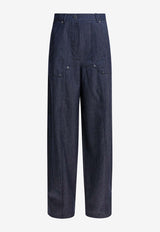 Max Mara Abetaia Denim-Effect Wide-Leg Pants Blue 2521136022ABETAIA048_3322be33-d0b3-4d56-ba35-c33fcc83af1d