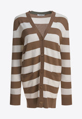 Max Mara Fiemme 1951 Patch Striped Cardigan Brown 2521346031FIEMME009_82834