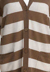 Max Mara Fiemme 1951 Patch Striped Cardigan Brown 2521346031FIEMME009_82834