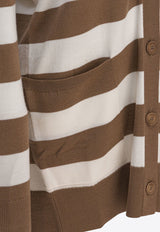 Max Mara Fiemme 1951 Patch Striped Cardigan Brown 2521346031FIEMME009_82834
