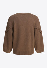 Max Mara Ampex Oversized Wool Blend Sweater Brown 2521366021AMPEX006_82787