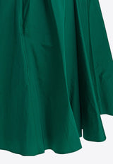 Max Mara Pianoforte Beber Taffeta Flared Mini Dress Green 2521226017BEBER010_eb7cf36d-4f1b-419c-a77b-f35e1f8fc343
