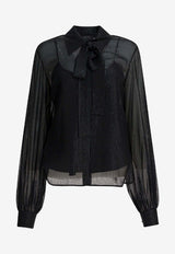 Max Mara Pianoforte Scafati Silk Chiffon Blouse Black 2521266014SCAFATI003_4209fd11-15e1-45b1-92e0-b1a94ea4a61c
