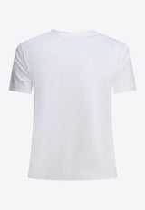 Max Mara Nerina Logo Embroidered T-shirt White 2521976028NERINA006_82903