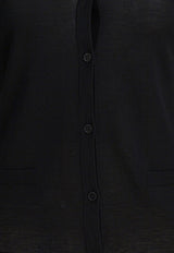 S Max Mara Kenya Wool Knit Cardigan Black 2529346011KENYA011_82808