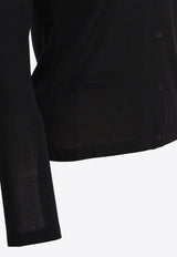 S Max Mara Kenya Wool Knit Cardigan Black 2529346011KENYA011_82808