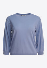S Max Mara Amico Wool Knit Sweater Blue 2529366041AMICO015_82861